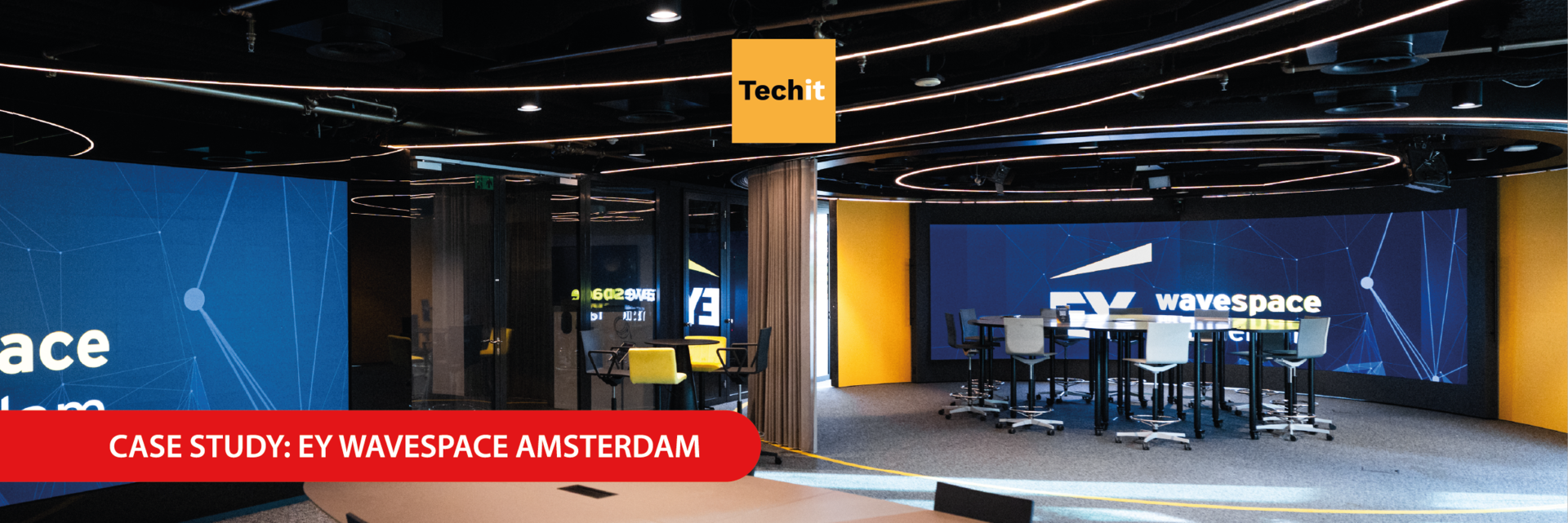EY transformeert hun EY wavespaceTM in Amsterdam met twee unieke Hikvision LED-walls